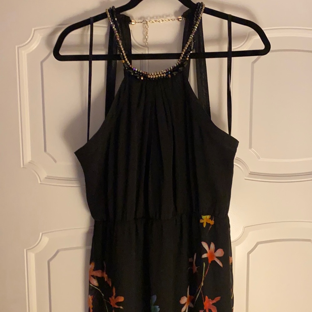 Black flower maxi dress
